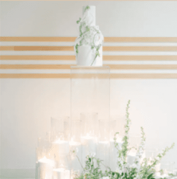 candles set up for wedding