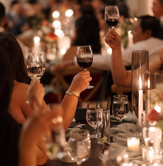 Dinner Toast with Candlelight