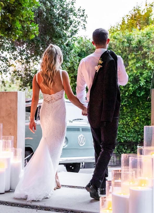 Grand Candle Cluster Exit with Bride and Groom